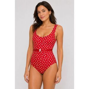 Cupshe One Piece Polka-dot Swimsuit Red White XL